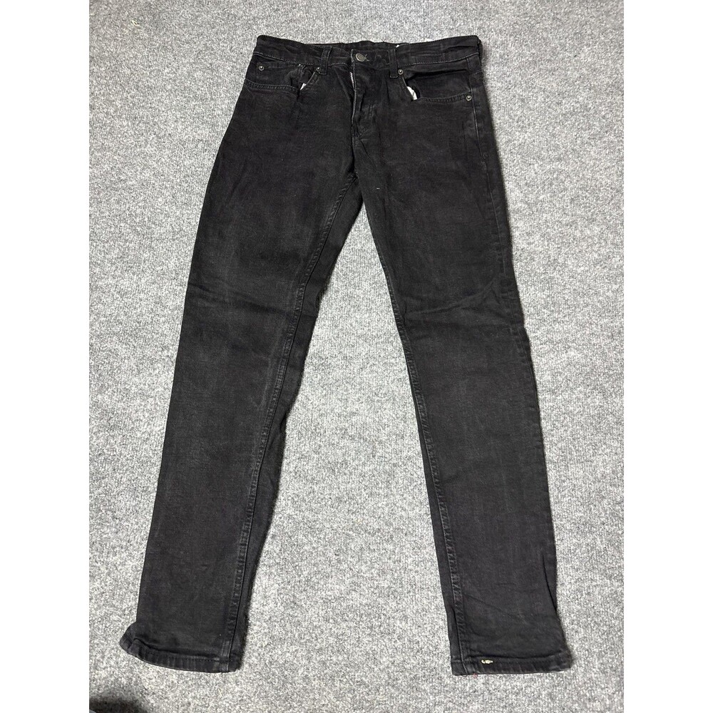 Dsquared2 Jeans Mens 36x31 Black Slim Fit Taper Dark Wash Denim Made In Italy